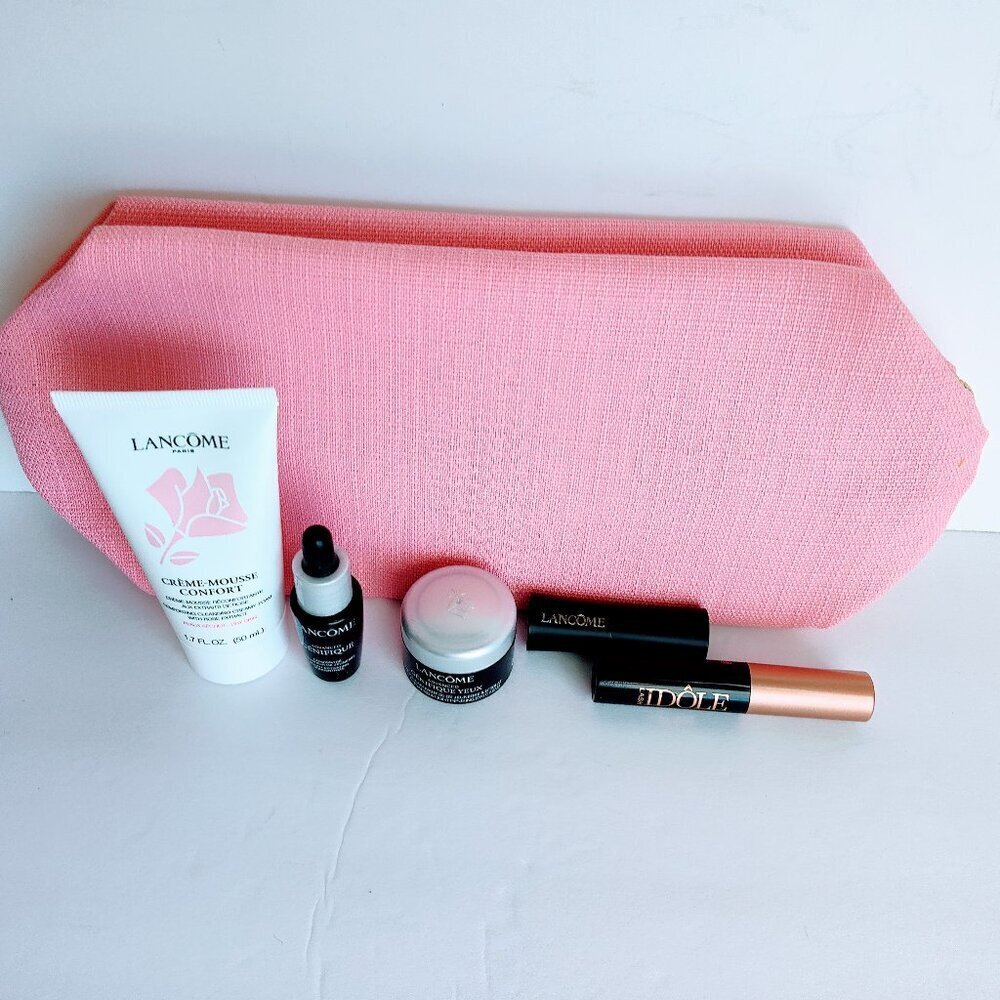 Lancome Pink Cosmetic Bag & Samples